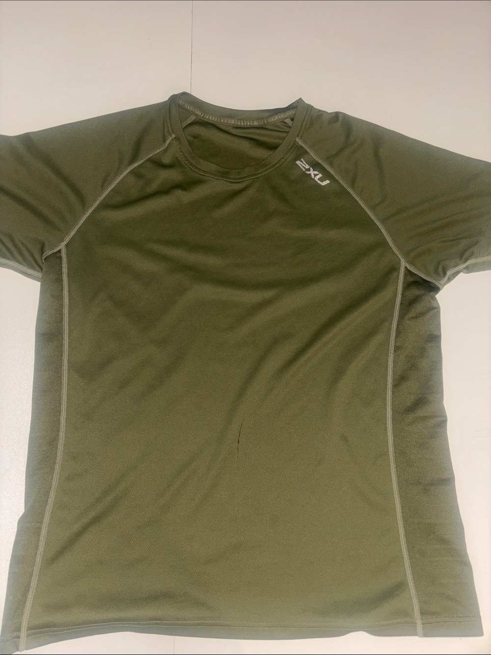 Women's Olive Green Athletic T Shirt Size Small Dri Fit Material